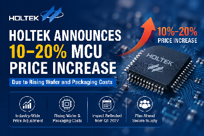 Holtek Announces MCU Price Increase of 10%–20%